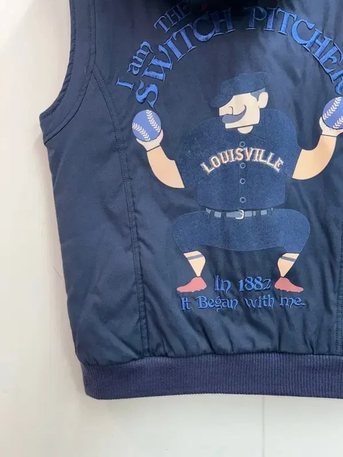 95 MLB 자수 로고 후드 패딩 조끼 네이비 상품이미지10