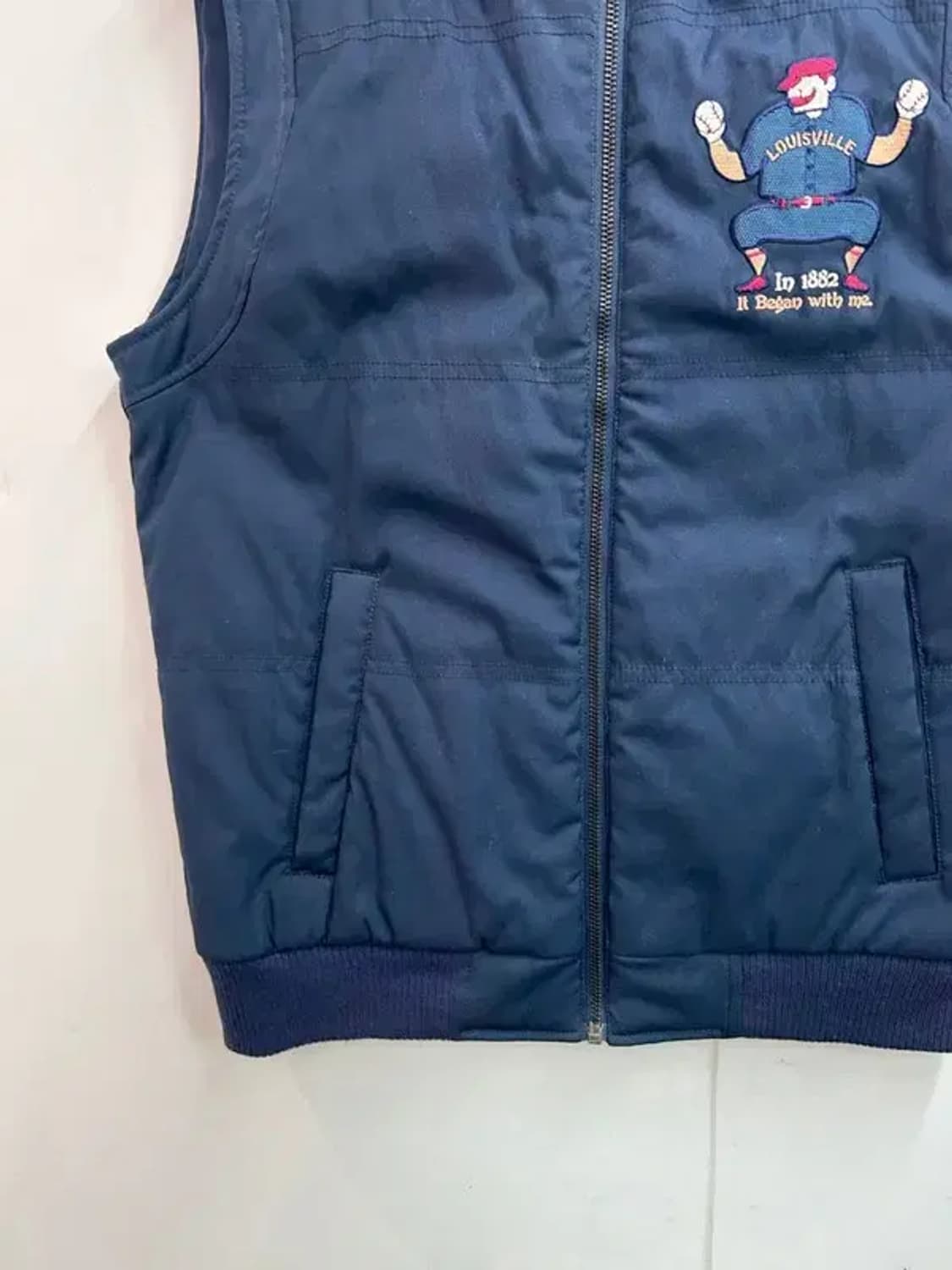 95 MLB 자수 로고 후드 패딩 조끼 네이비 상품이미지3