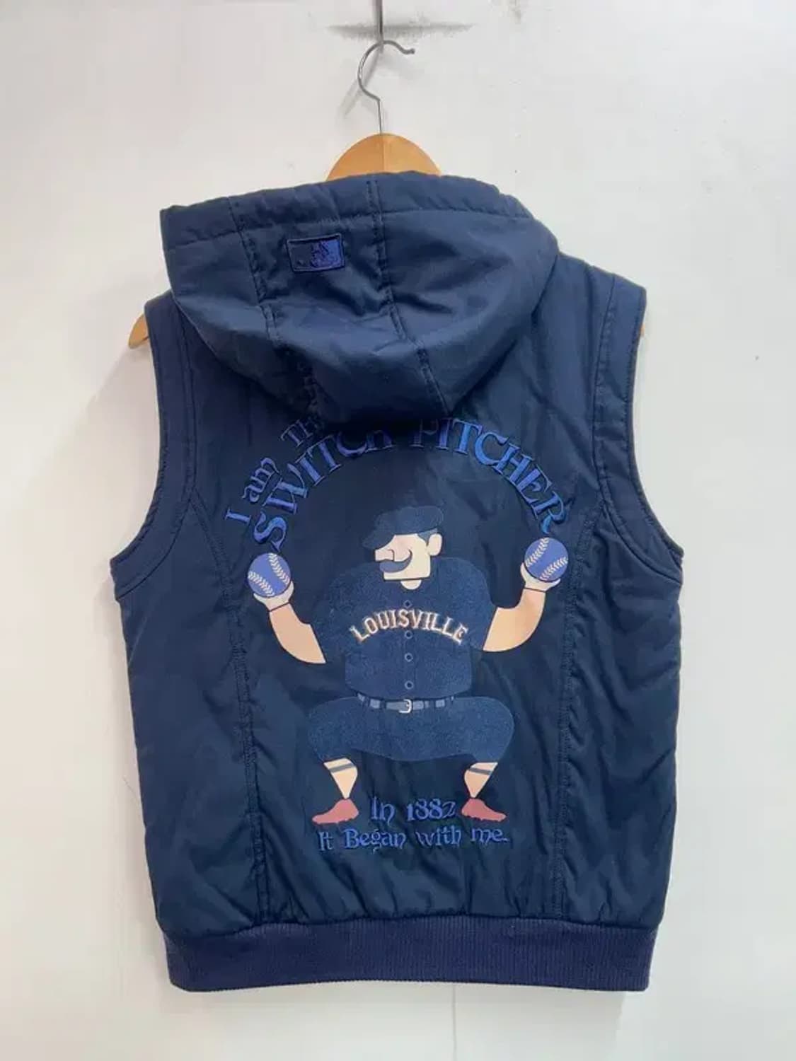 95 MLB 자수 로고 후드 패딩 조끼 네이비 상품이미지9