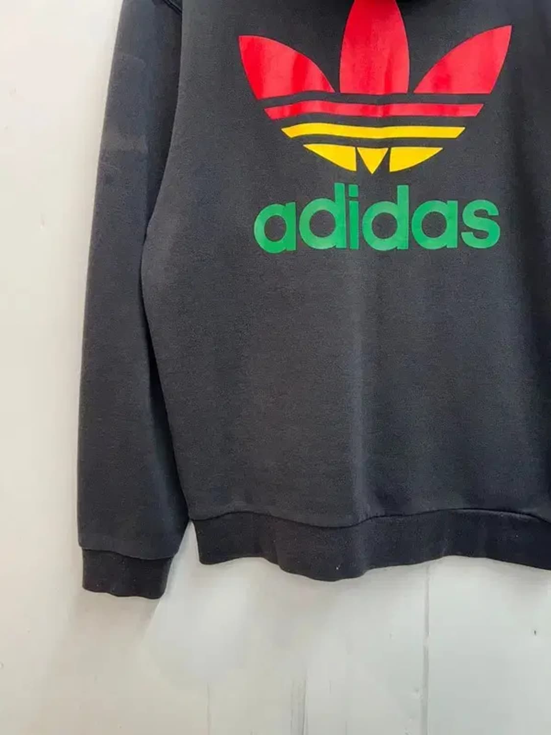 100 아디다스 빅로고 트레포일 후드 티셔츠 블랙 상품이미지10