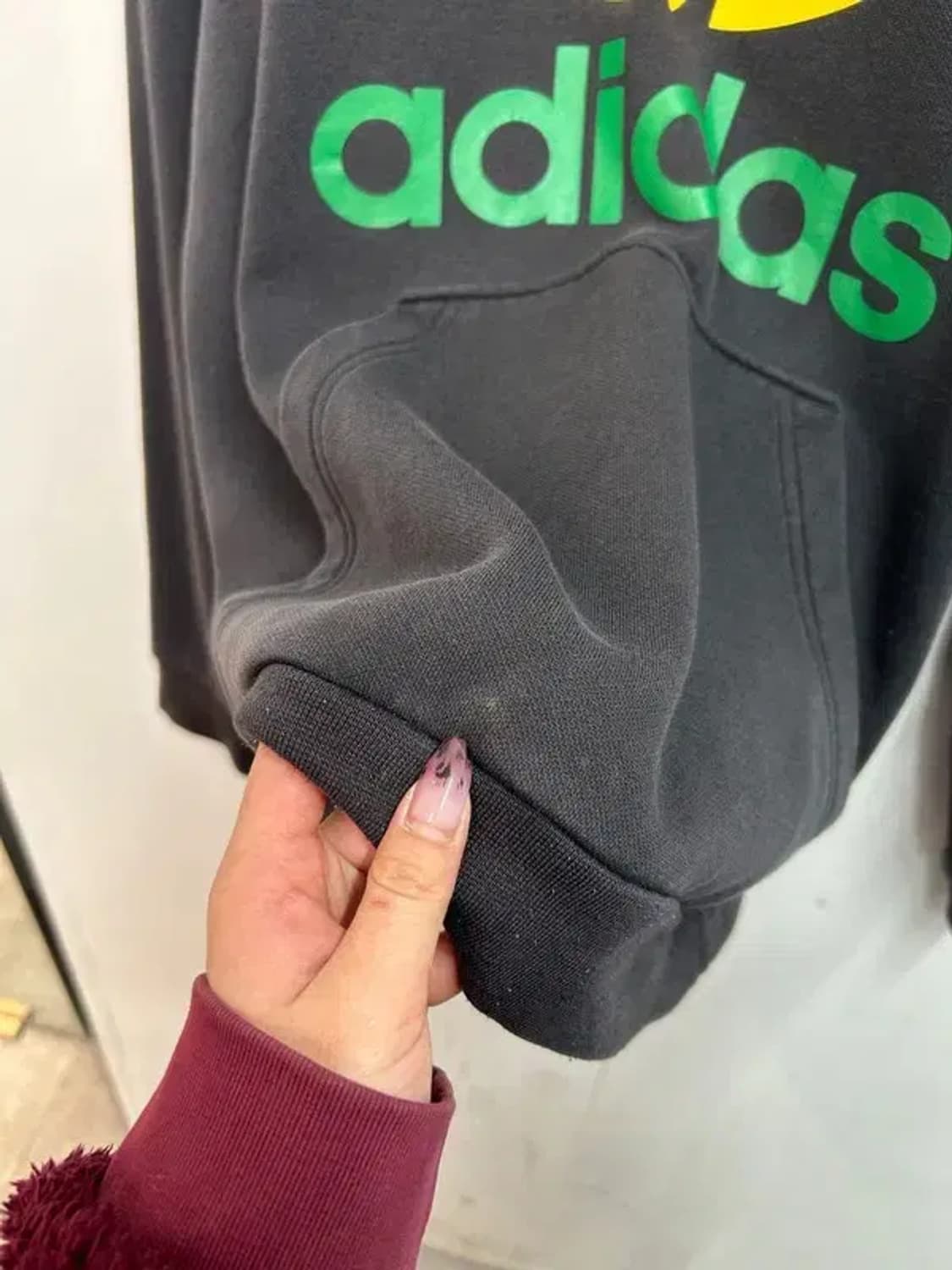 100 아디다스 빅로고 트레포일 후드 티셔츠 블랙 상품이미지8