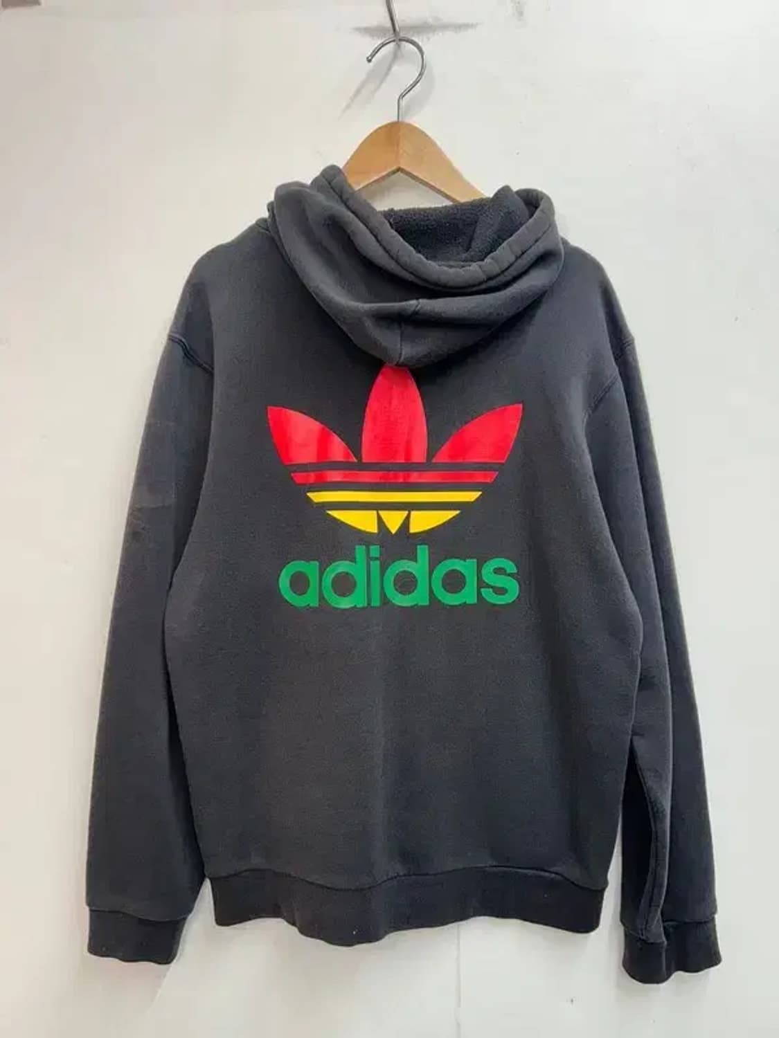 100 아디다스 빅로고 트레포일 후드 티셔츠 블랙 상품이미지9
