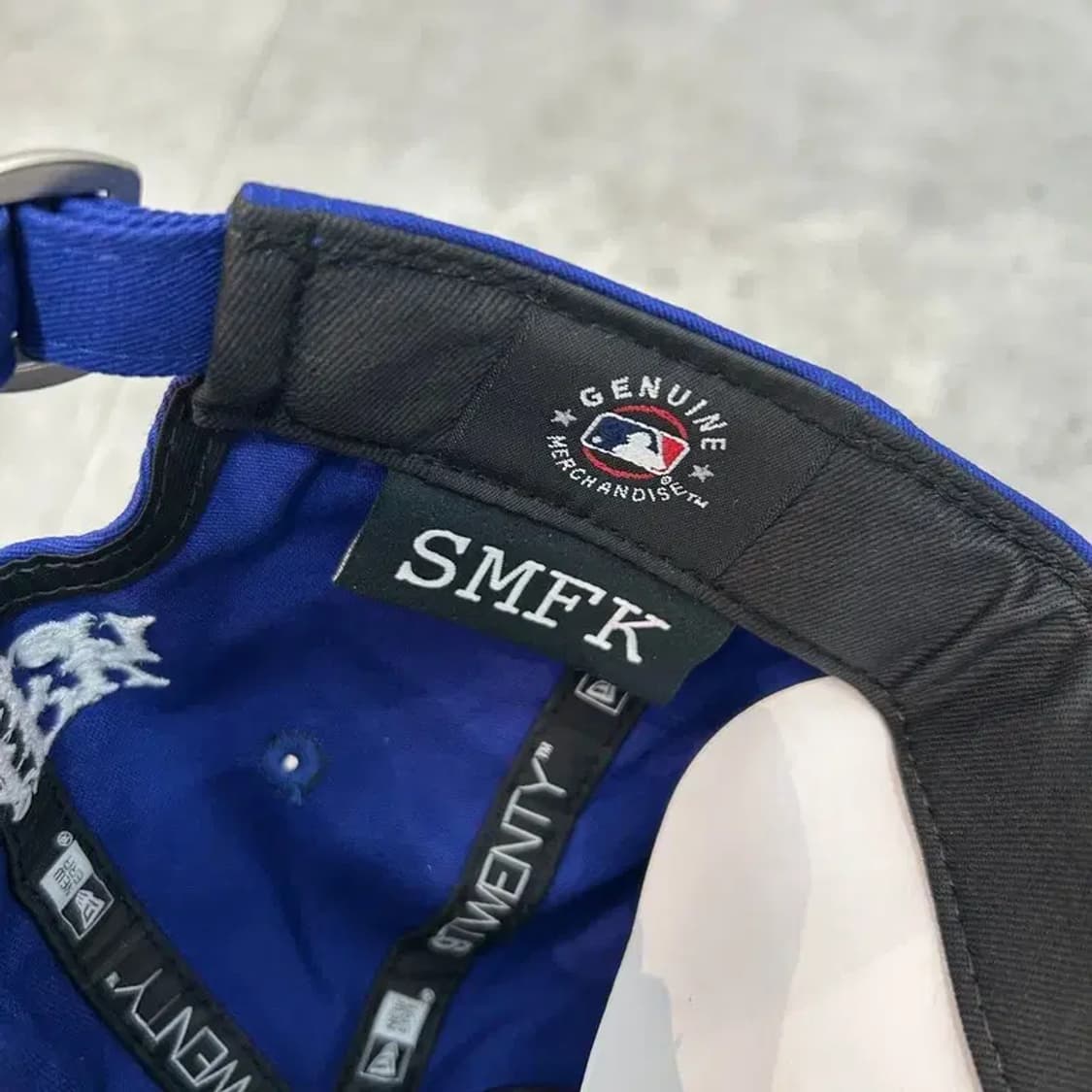 OS 새상품 뉴에라 x SMFK x MLB 메츠 야구 모자 블루 상품이미지9