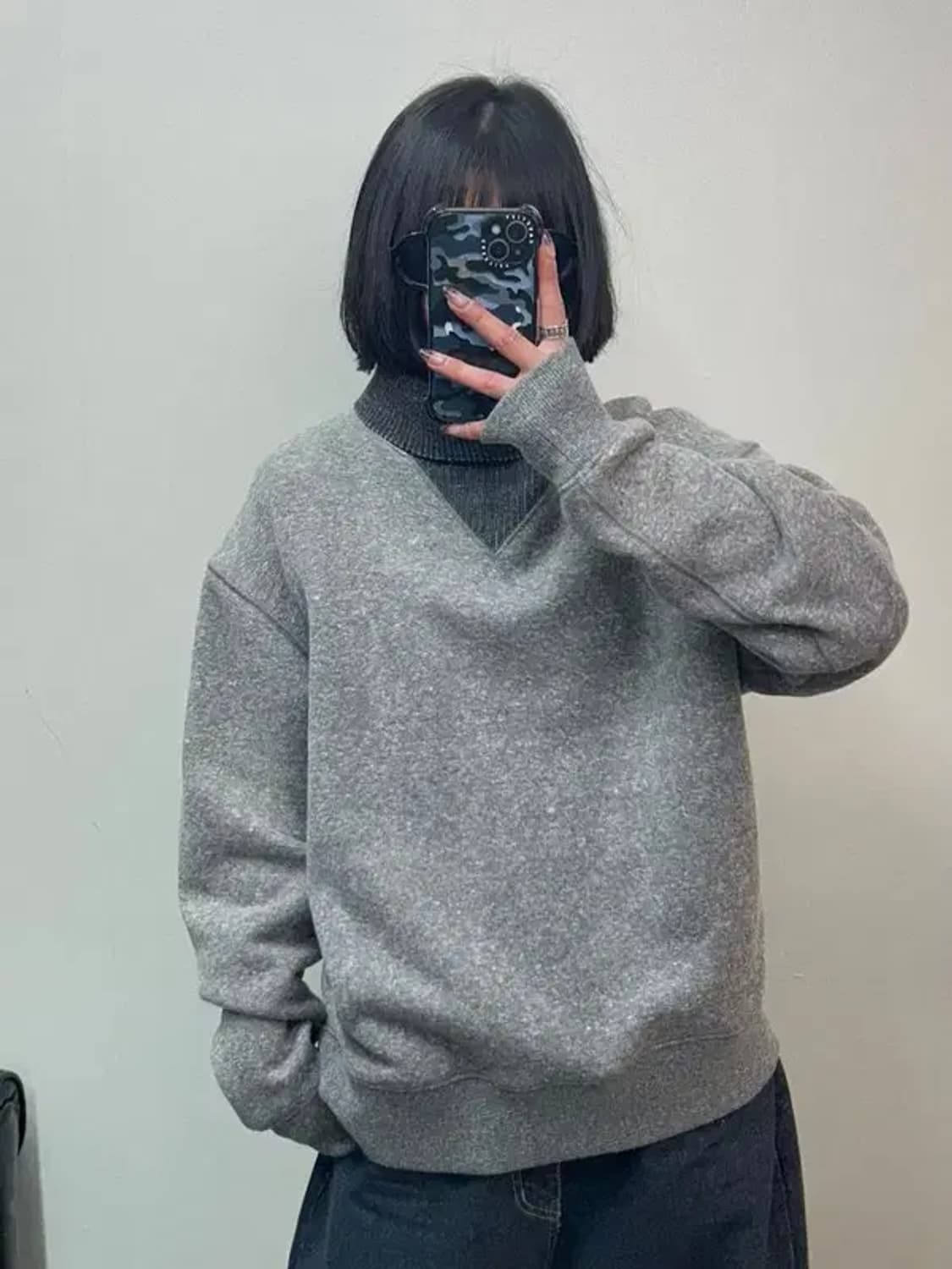 미디움 새상품 노앙 풀오버 스웨터 그레이 상품이미지1