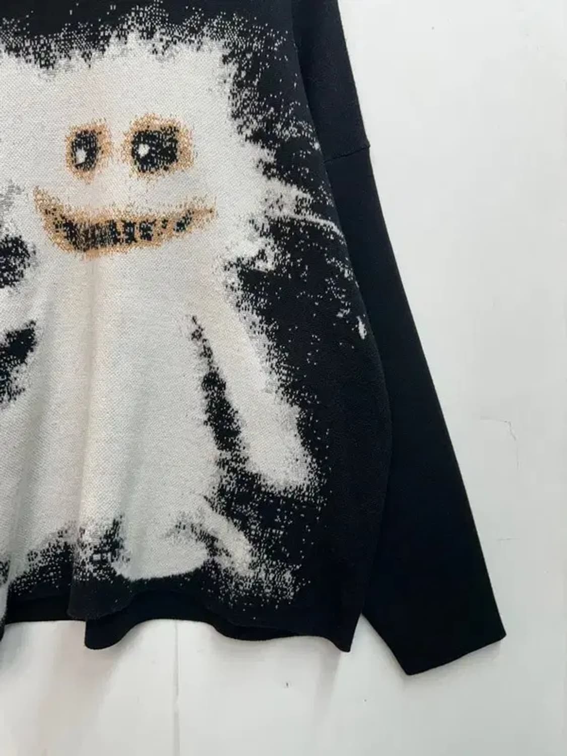 스몰 퍼스널 오운 매드캣 니트 자카드 후드티 블랙 상품이미지3