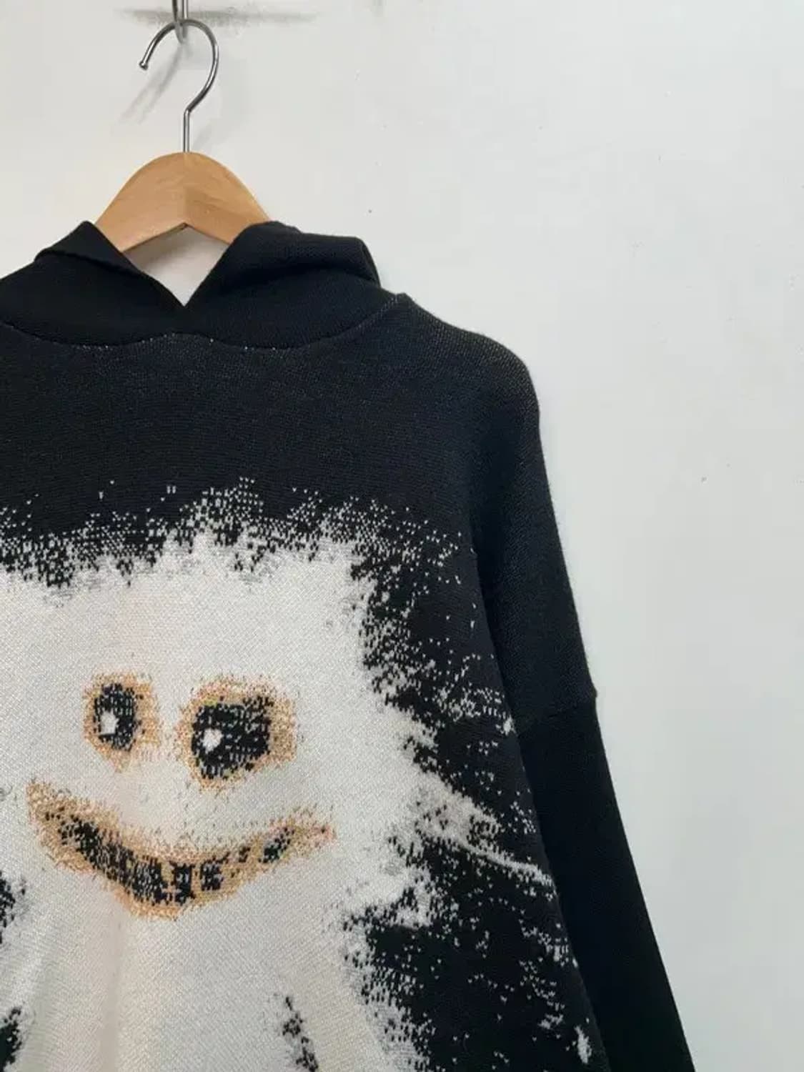스몰 퍼스널 오운 매드캣 니트 자카드 후드티 블랙 상품이미지4