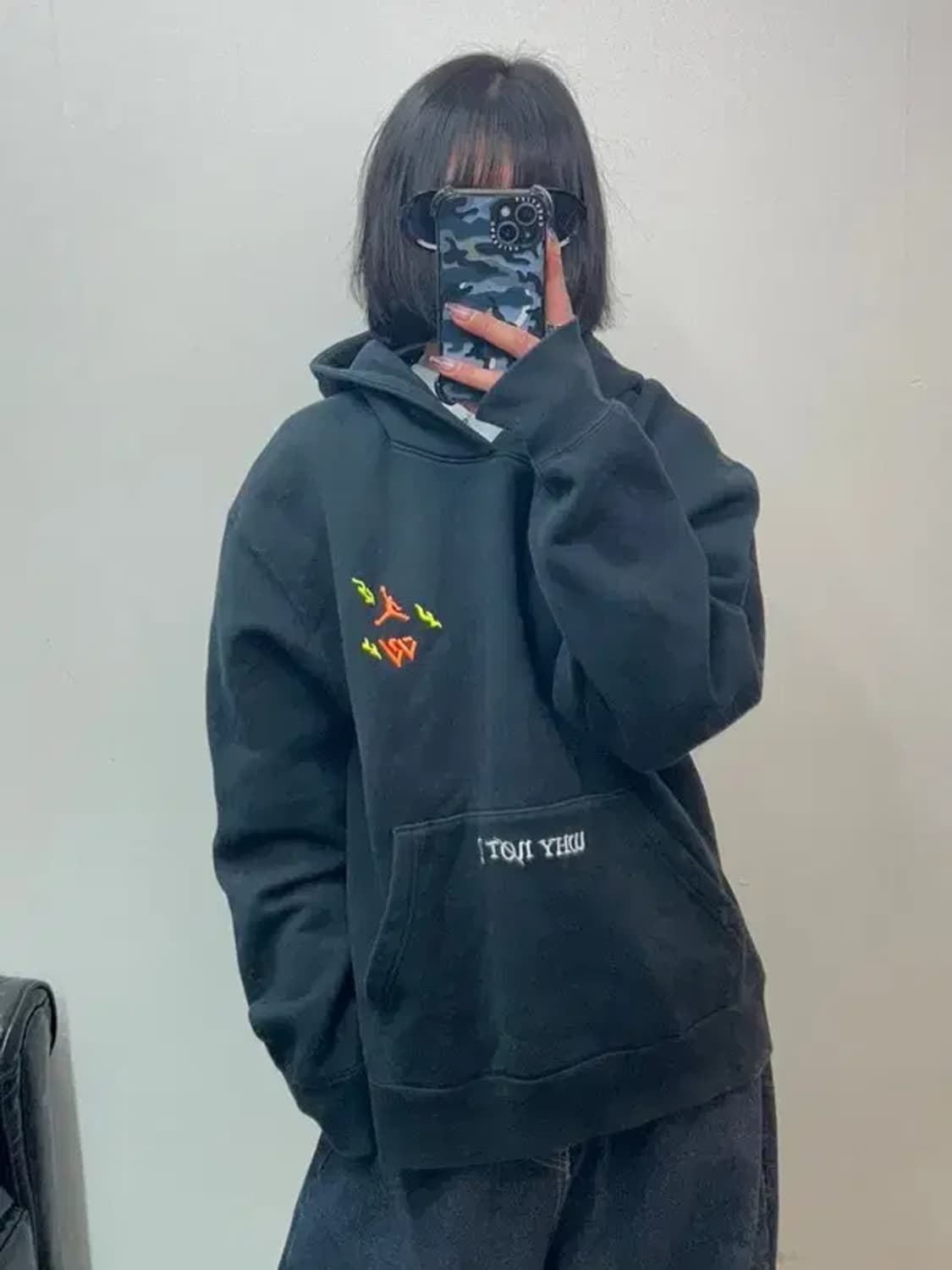 XL 나이키 조던 와이낫 플리스 후드 티셔츠 블랙 상품이미지1