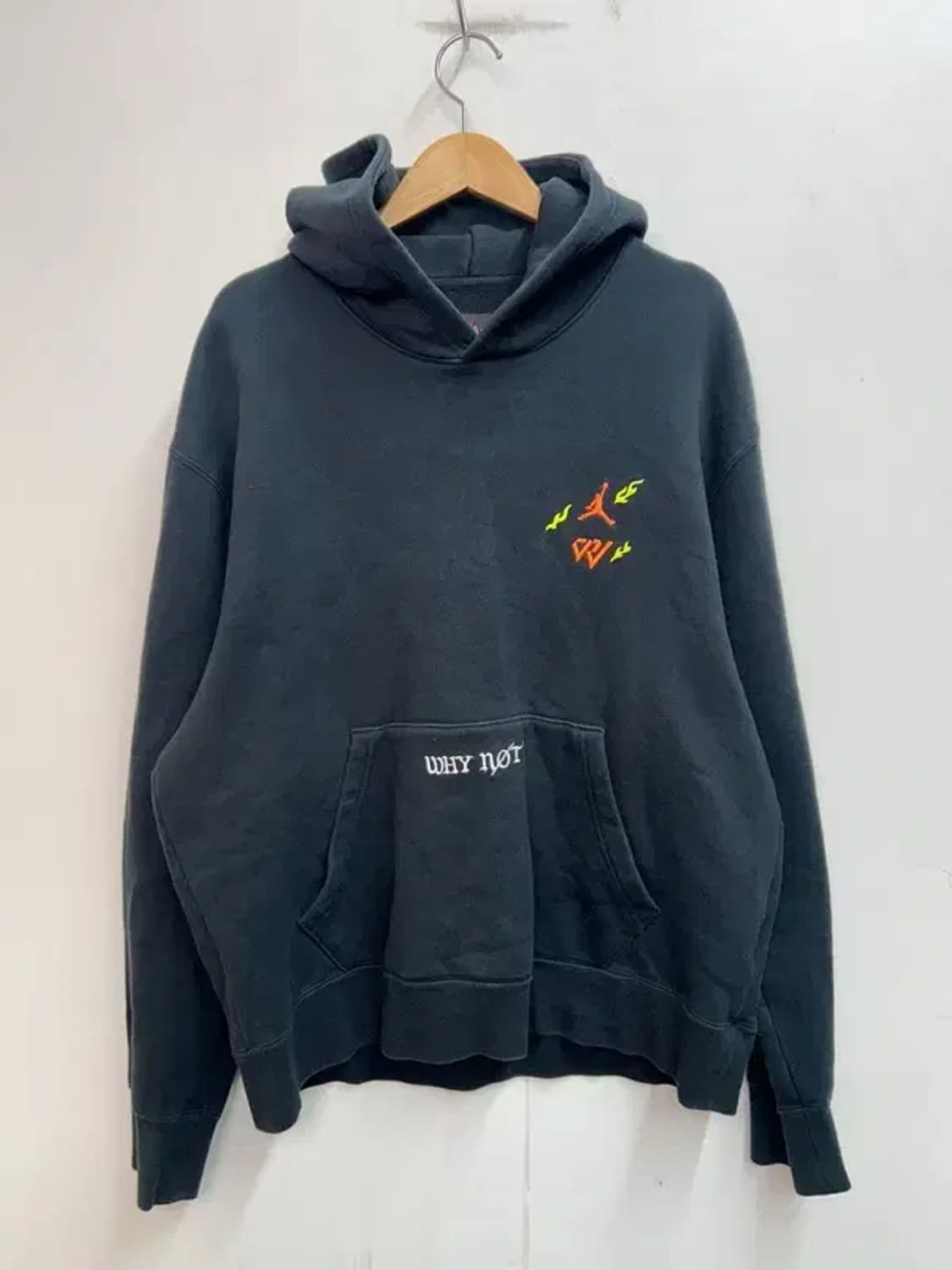 XL 나이키 조던 와이낫 플리스 후드 티셔츠 블랙 상품이미지2