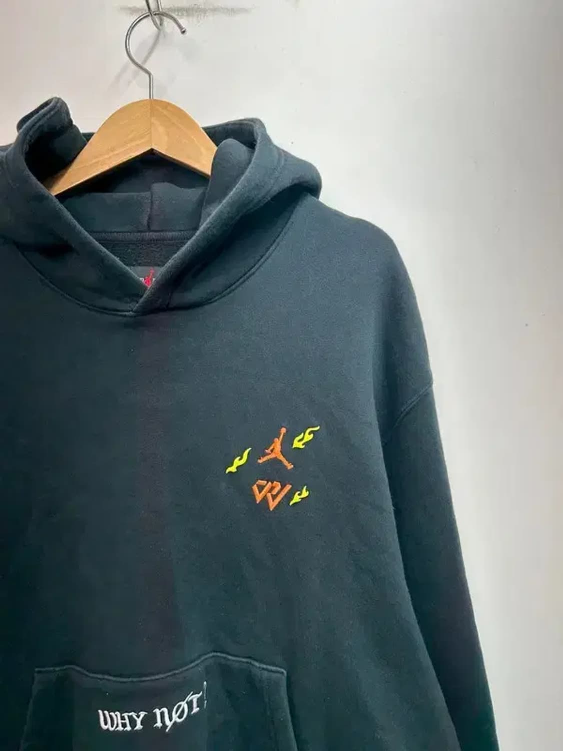 XL 나이키 조던 와이낫 플리스 후드 티셔츠 블랙 상품이미지4