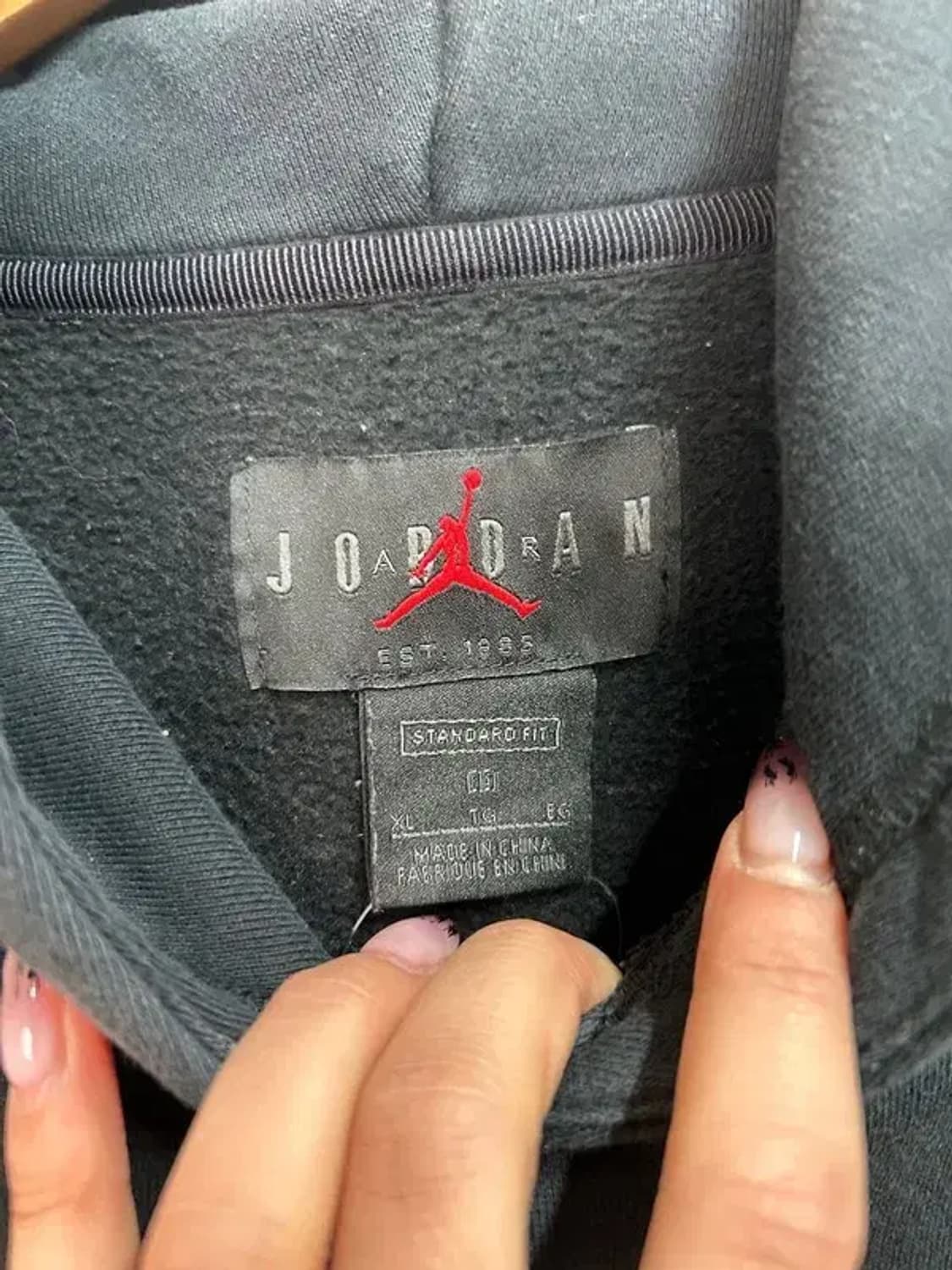 XL 나이키 조던 와이낫 플리스 후드 티셔츠 블랙 상품이미지5