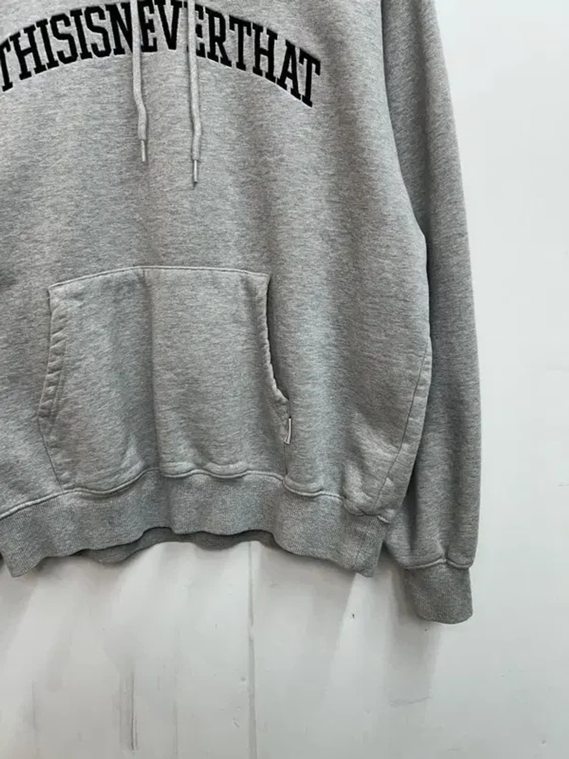 라지 디스이즈네버댓 로고 후드 티셔츠 그레이 상품이미지3