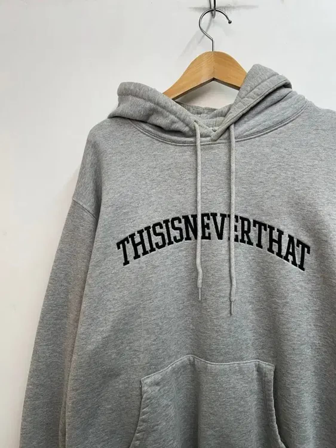 라지 디스이즈네버댓 로고 후드 티셔츠 그레이 상품이미지4