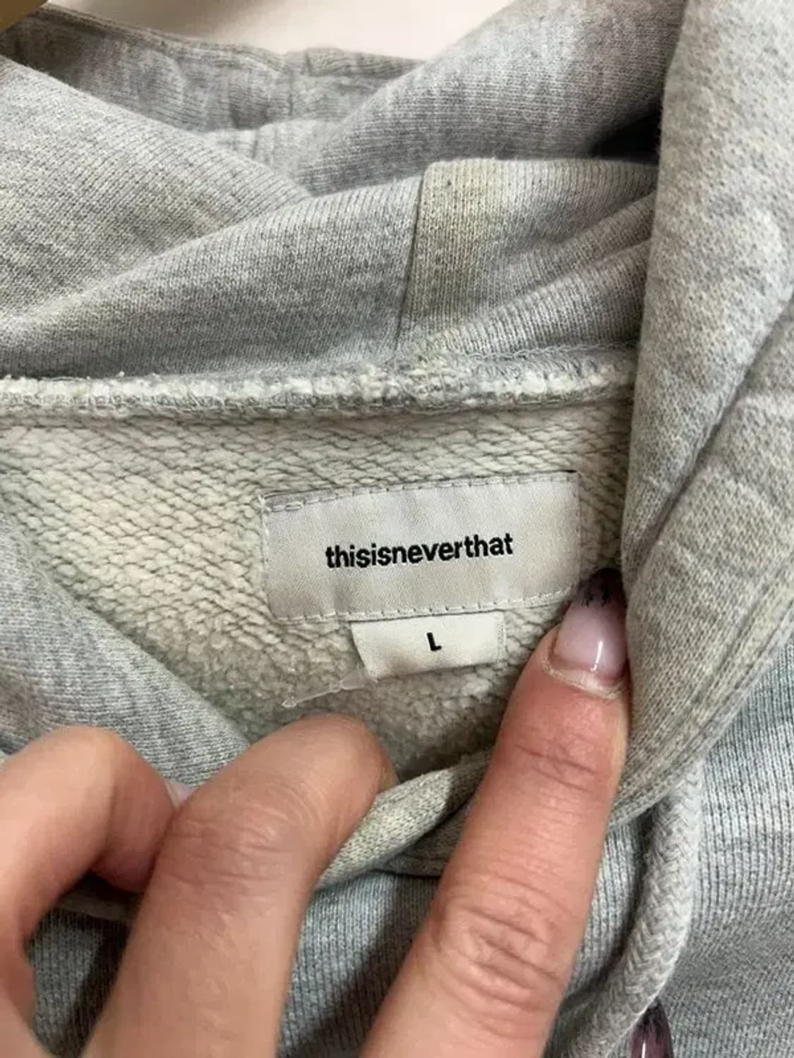 라지 디스이즈네버댓 로고 후드 티셔츠 그레이 상품이미지6