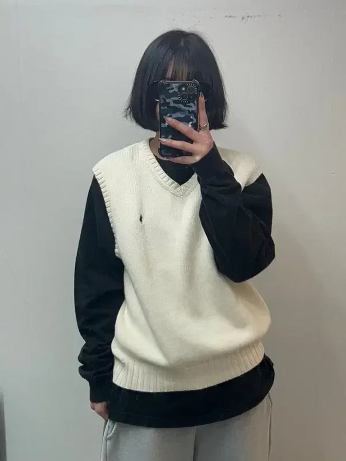 라지 폴로 랄프 로렌 올드스쿨 니트 조끼 아이보리 상품이미지1