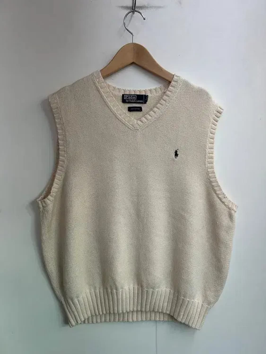 라지 폴로 랄프 로렌 올드스쿨 니트 조끼 아이보리 상품이미지2