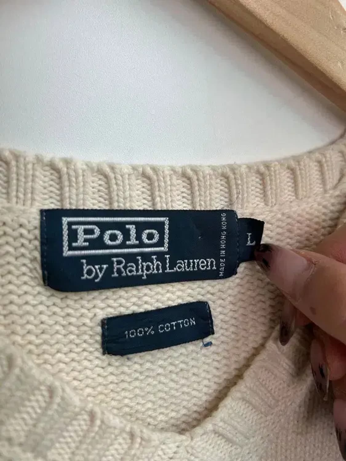 라지 폴로 랄프 로렌 올드스쿨 니트 조끼 아이보리 상품이미지6