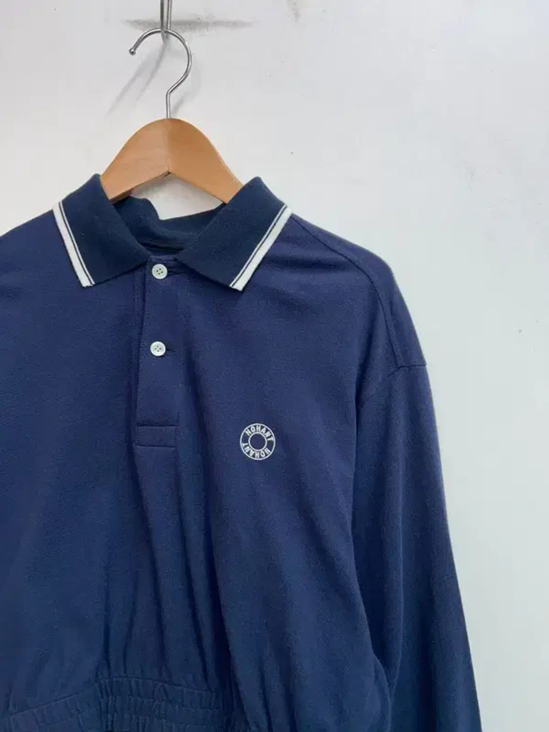 새상품 프리 노앙 로고 크롭 피케 카라 봄 스웻셔츠 네이비 상품이미지4