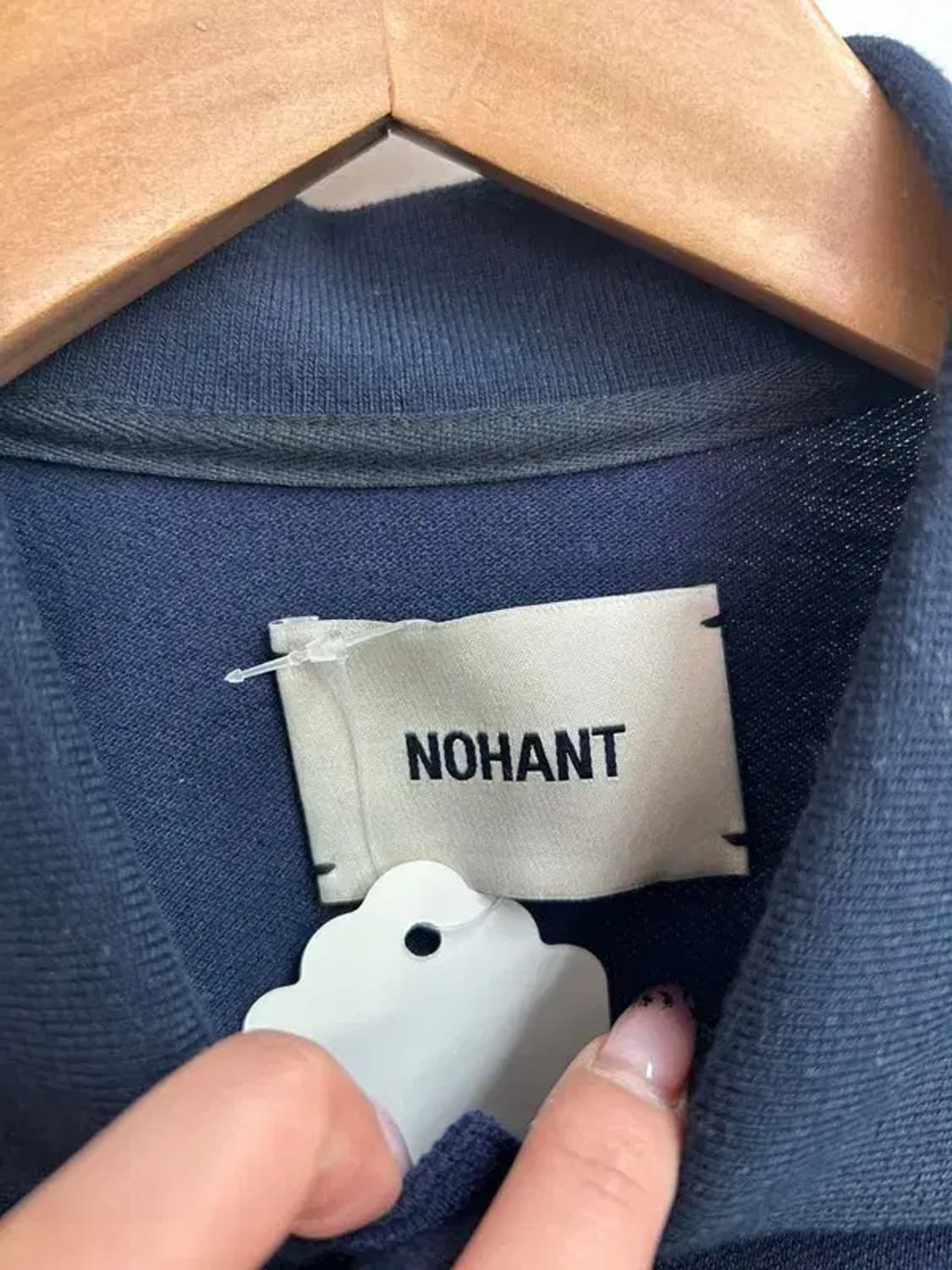 새상품 프리 노앙 로고 크롭 피케 카라 봄 스웻셔츠 네이비 상품이미지5