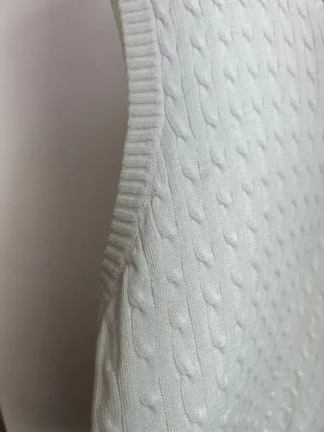 라지 봄 폴로 골프 케이블 니트 베스트 화이트 상품이미지5