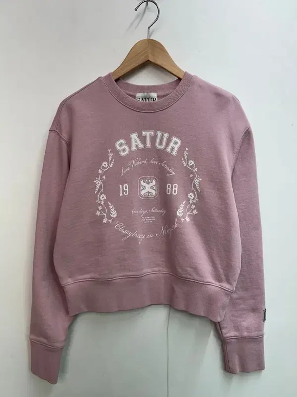 프리 세터 크롭 스웨트셔츠 봄 맨투맨 핑크 상품이미지2