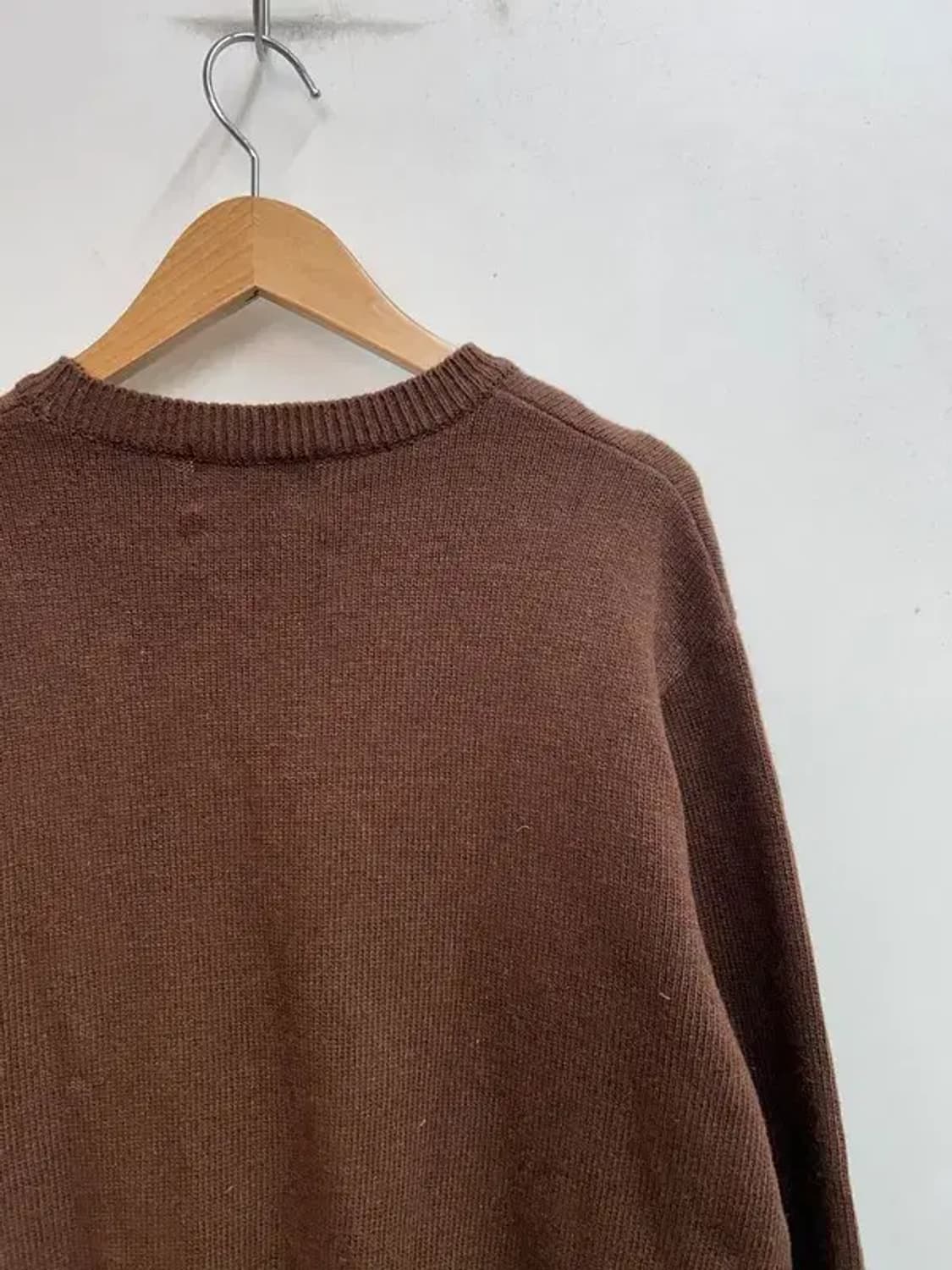 미디움 에이카화이트 AECA 빅 로고 울 니트 브라운 상품이미지10