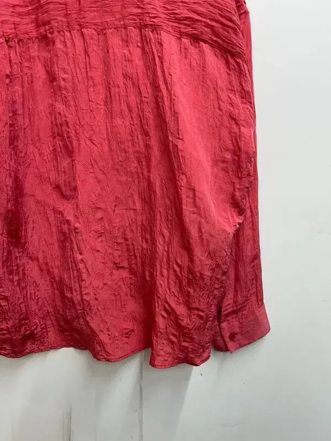 프리 새상품 THROW 블라우스 린넨 셔츠 레드 상품이미지10