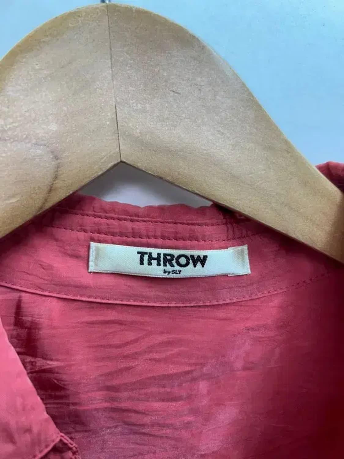 프리 새상품 THROW 블라우스 린넨 셔츠 레드 상품이미지5