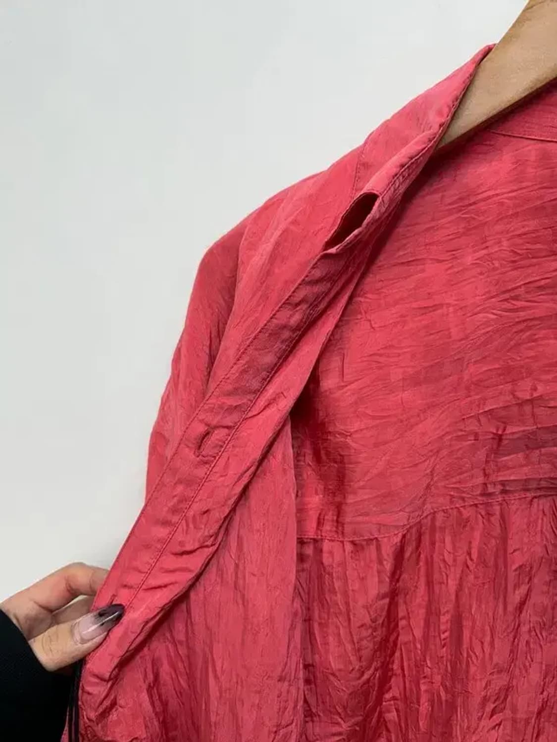 프리 새상품 THROW 블라우스 린넨 셔츠 레드 상품이미지6