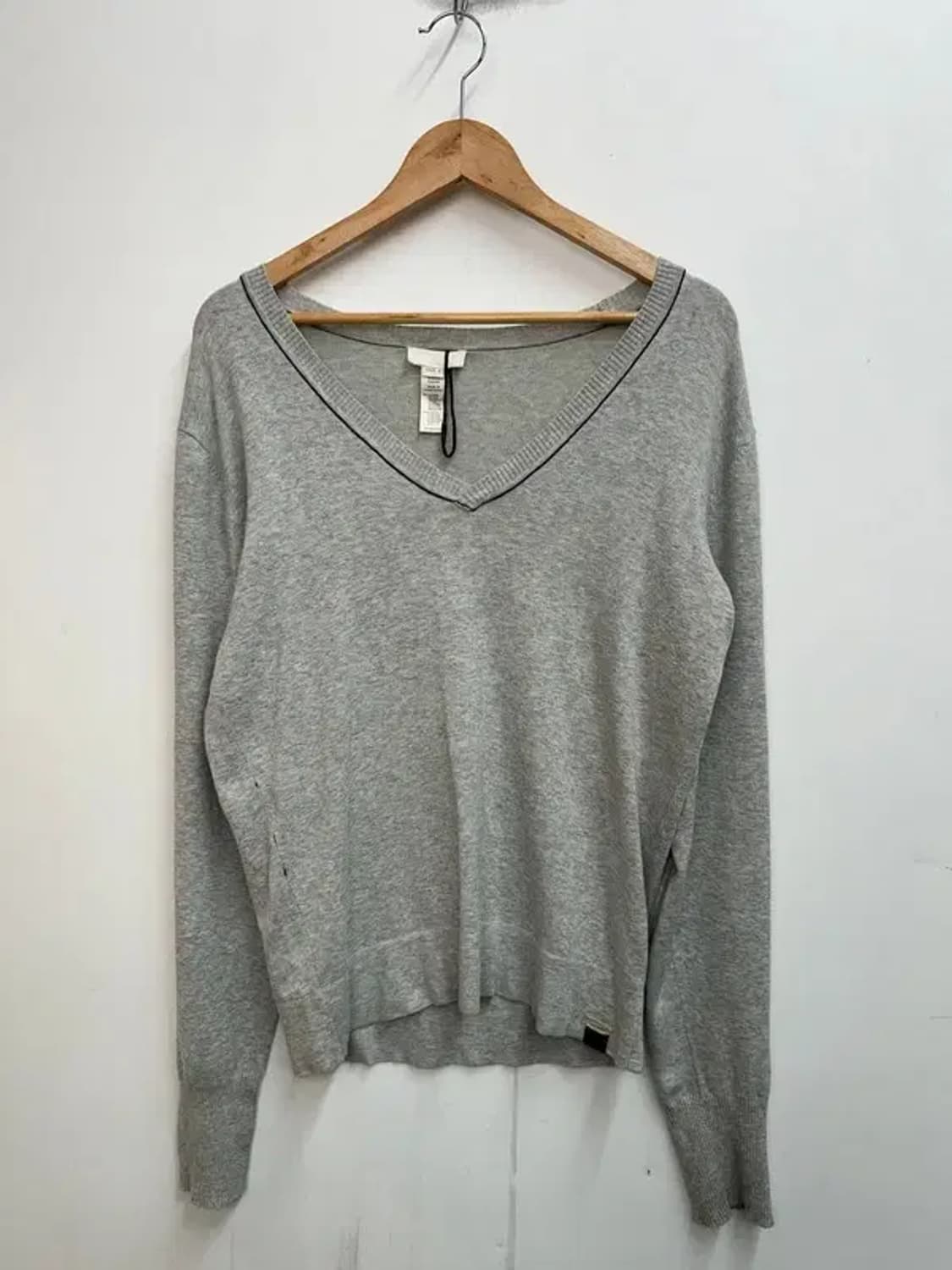 스몰 봄 옷 디젤 코튼 브이넥 롱 슬리브 그레이 상품이미지2