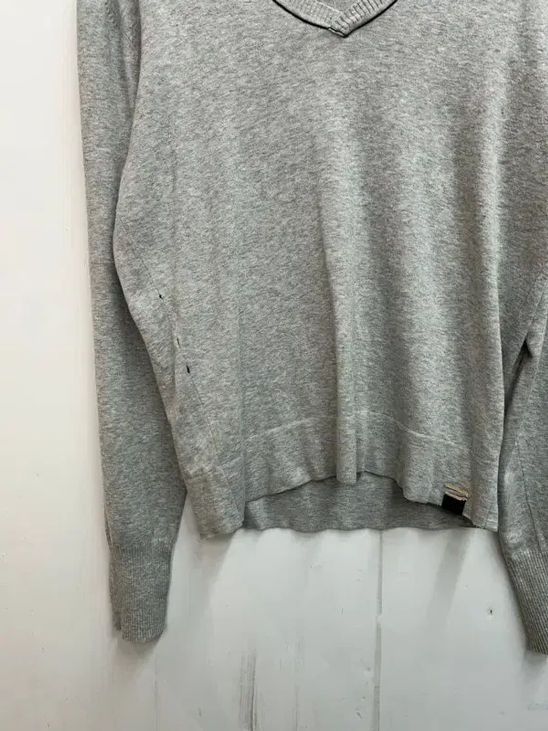 스몰 봄 옷 디젤 코튼 브이넥 롱 슬리브 그레이 상품이미지3