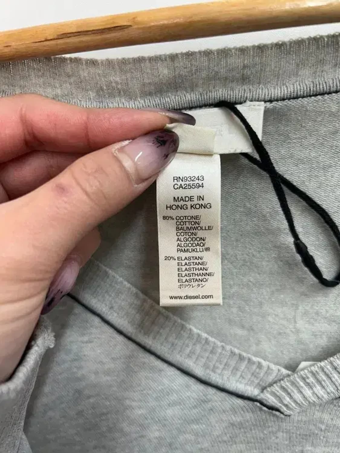 스몰 봄 옷 디젤 코튼 브이넥 롱 슬리브 그레이 상품이미지7