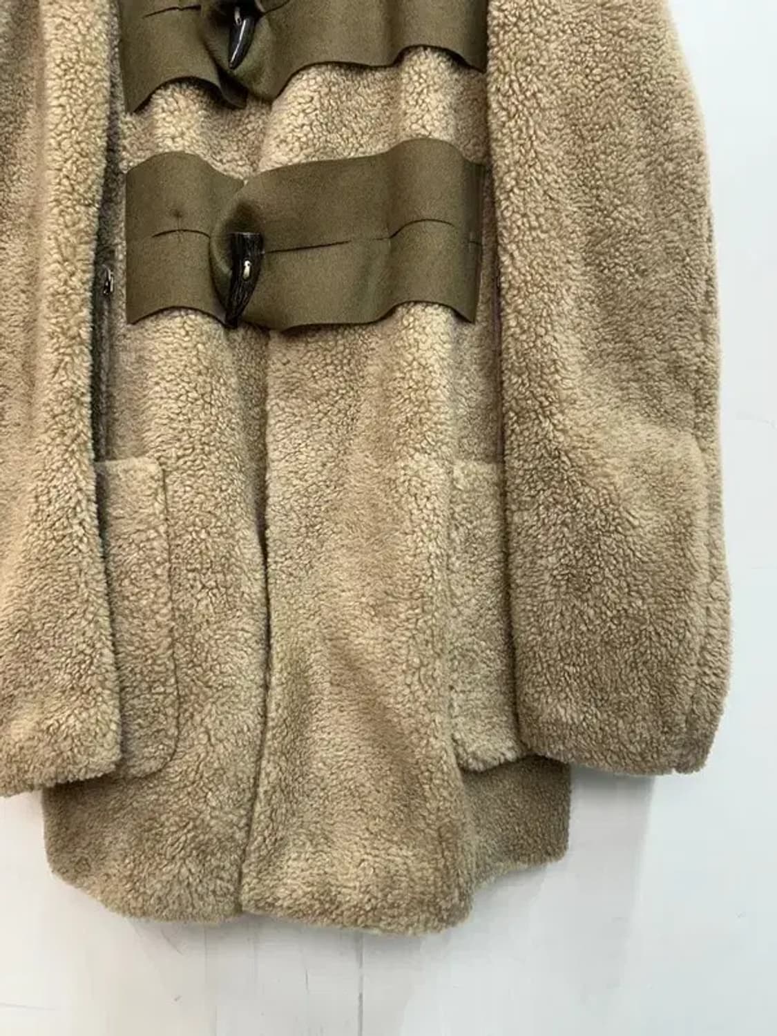 프리 새상품 노앙 오버사이즈 포켓 플리스 코트 카키 상품이미지3