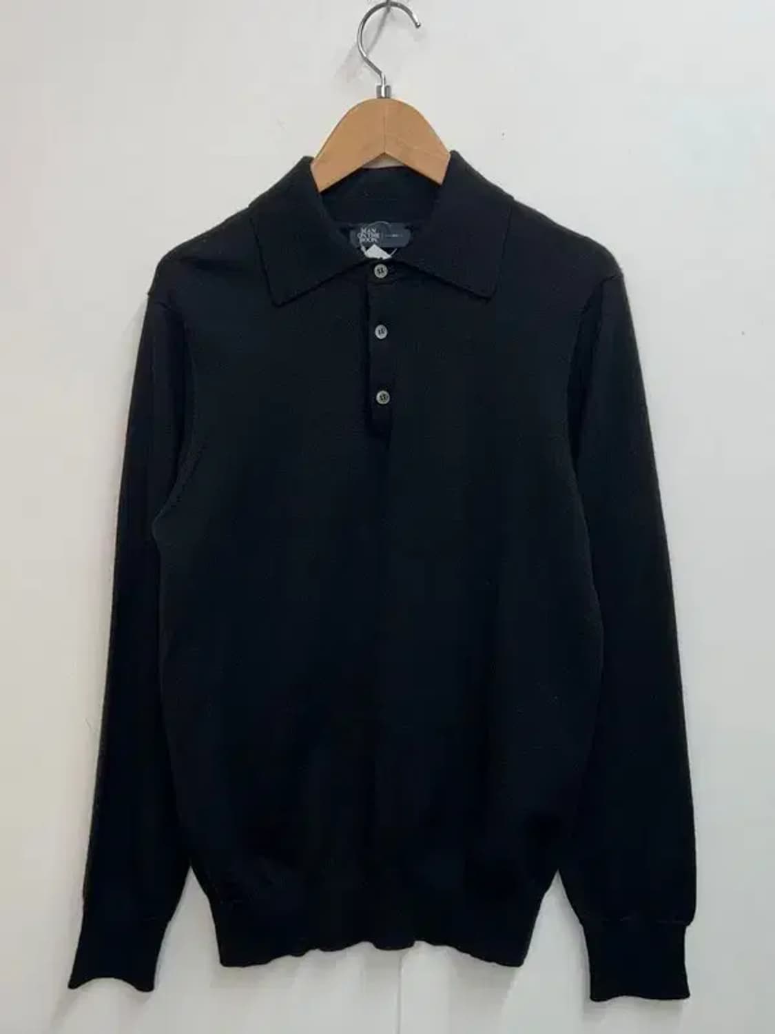 48 맨온더분 카라 울 니트 롱 슬리브 블랙 상품이미지2