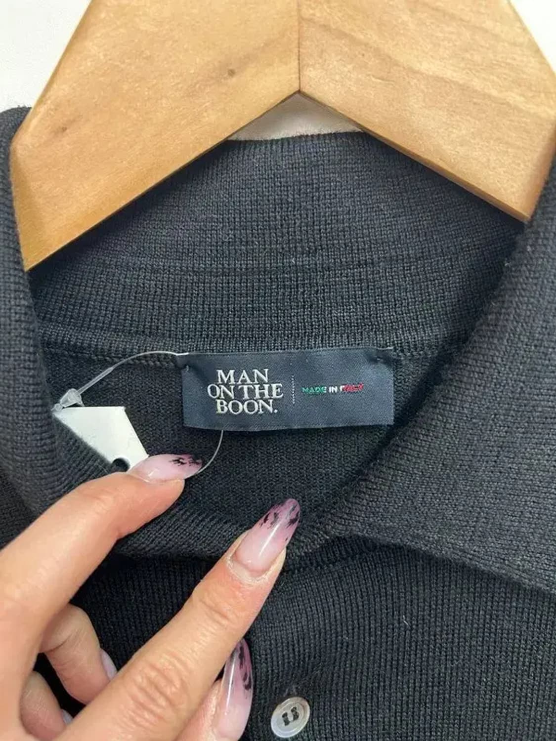 48 맨온더분 카라 울 니트 롱 슬리브 블랙 상품이미지5