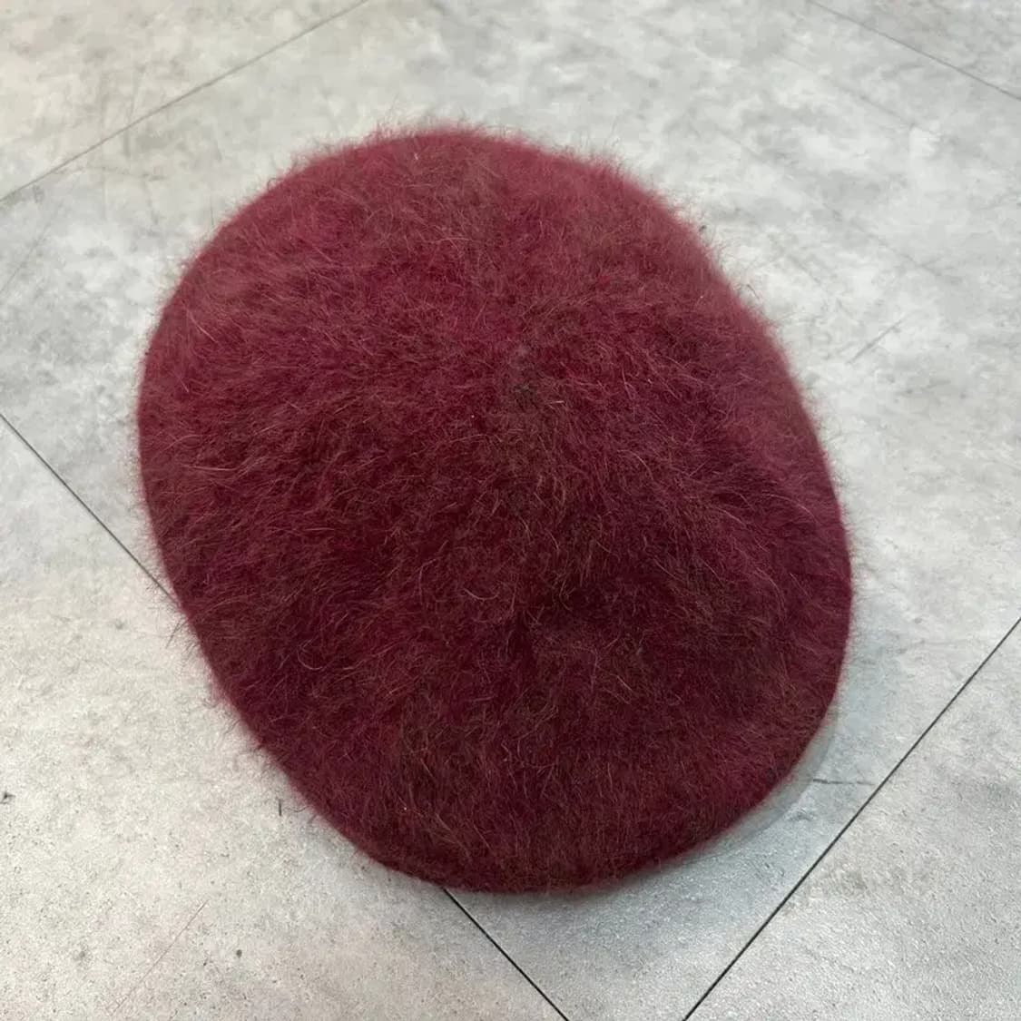 JPN 빈티지 앙고라 혼방 버건디 베레모 상품이미지2