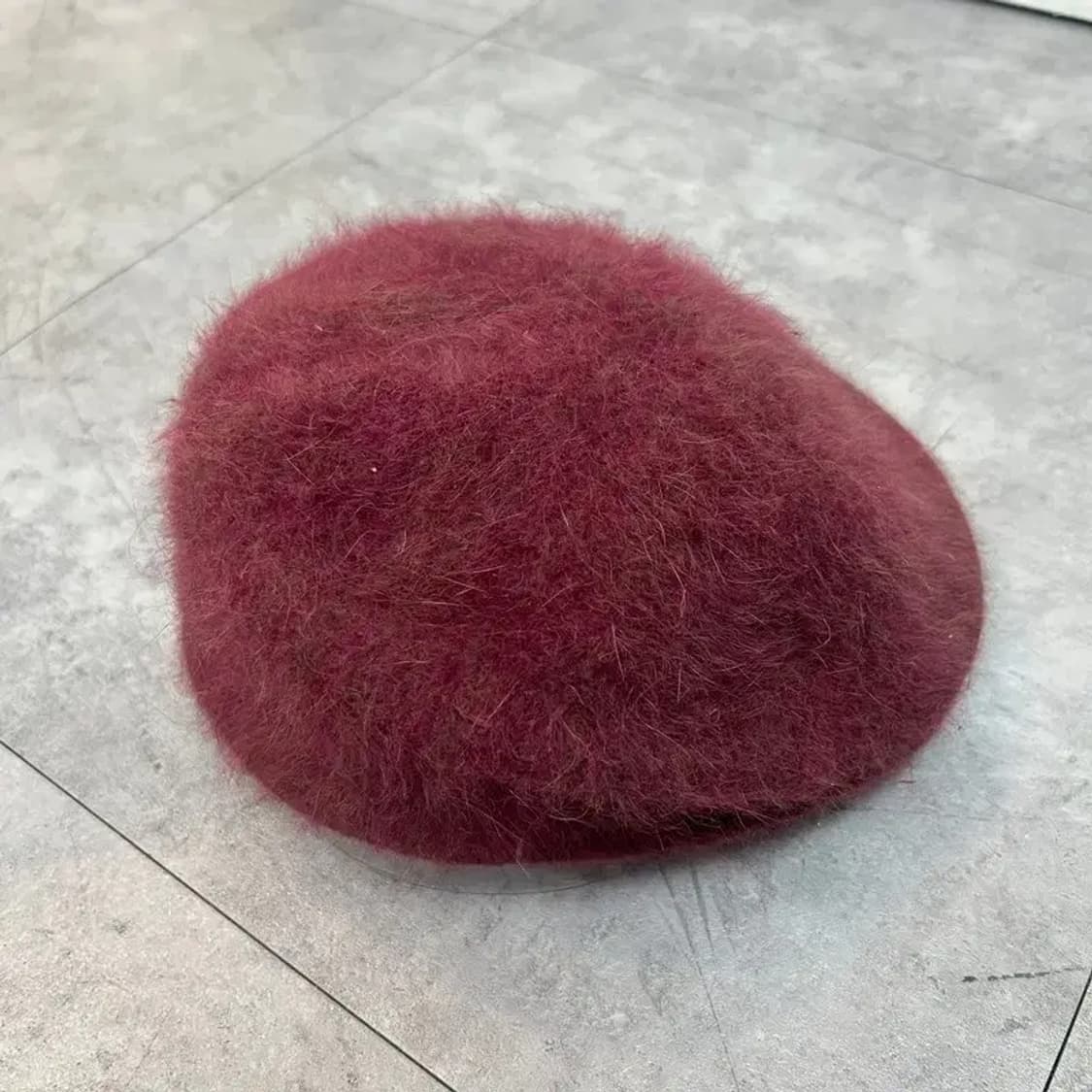 JPN 빈티지 앙고라 혼방 버건디 베레모 상품이미지3