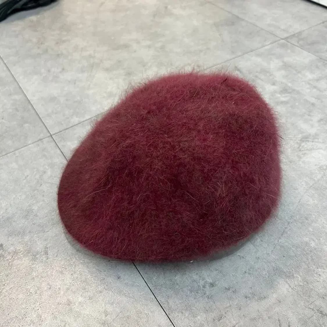 JPN 빈티지 앙고라 혼방 버건디 베레모 상품이미지5