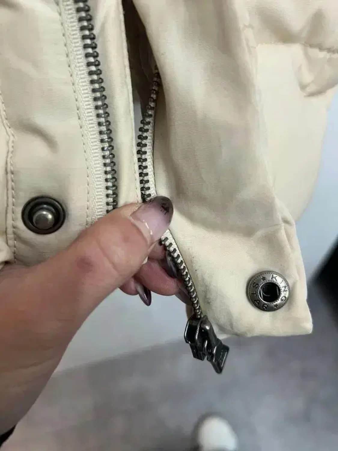 스몰 지프 오리털 덕다운 빈티지 패딩 조끼 아이보리 상품이미지6