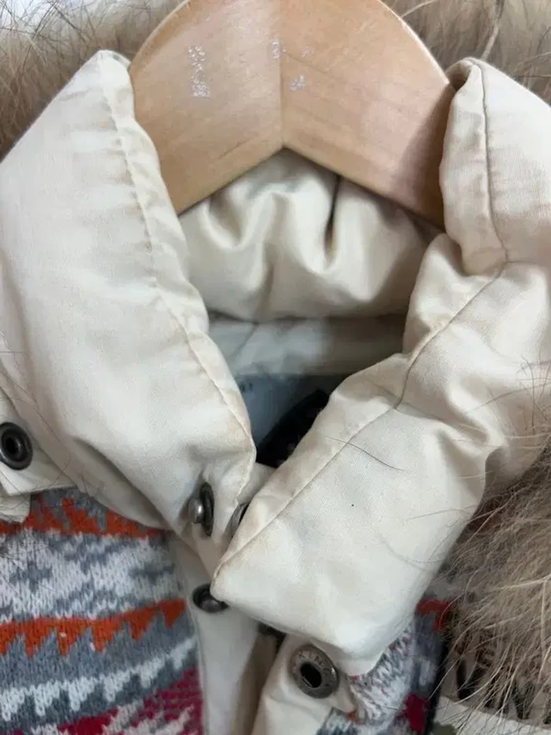 스몰 지프 오리털 덕다운 빈티지 패딩 조끼 아이보리 상품이미지7