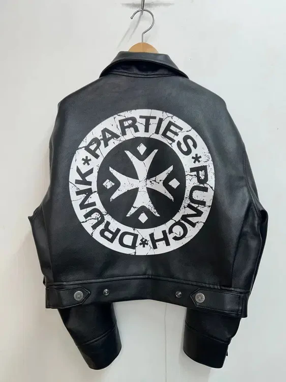 0 사이즈 펀치드렁크파티즈 비건 레더 크롭 라이더 재킷 상품이미지10