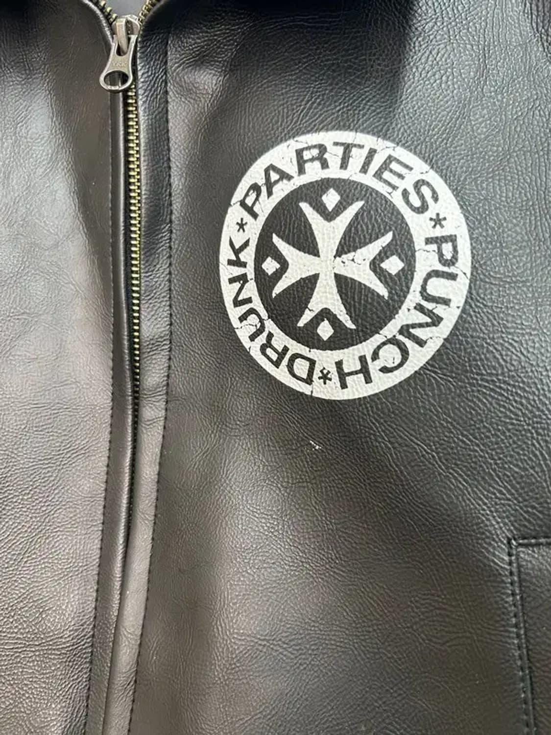 0 사이즈 펀치드렁크파티즈 비건 레더 크롭 라이더 재킷 상품이미지5