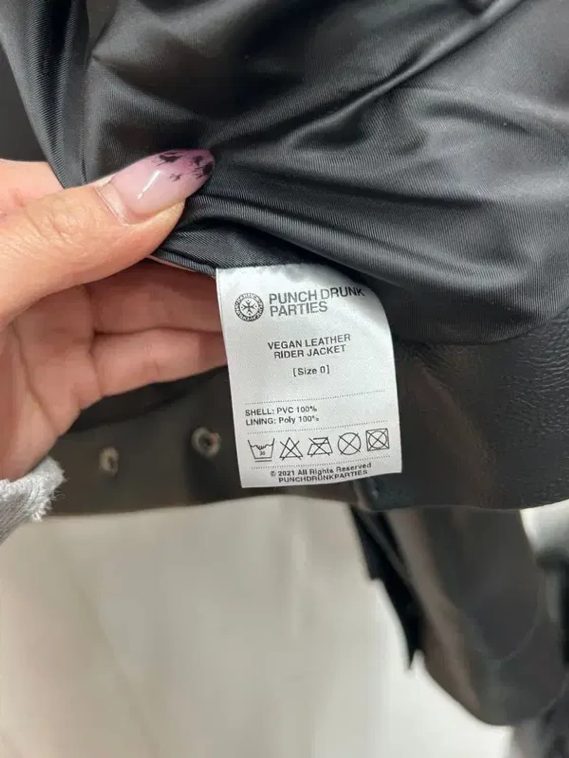 0 사이즈 펀치드렁크파티즈 비건 레더 크롭 라이더 재킷 상품이미지9
