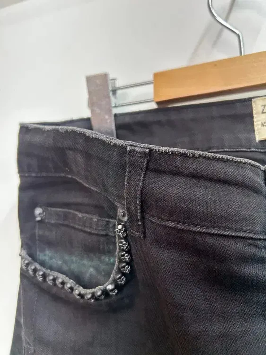 미디움 쟈딕앤볼테르 스트라스 흑청 슬림핏 데님 팬츠 상품이미지5