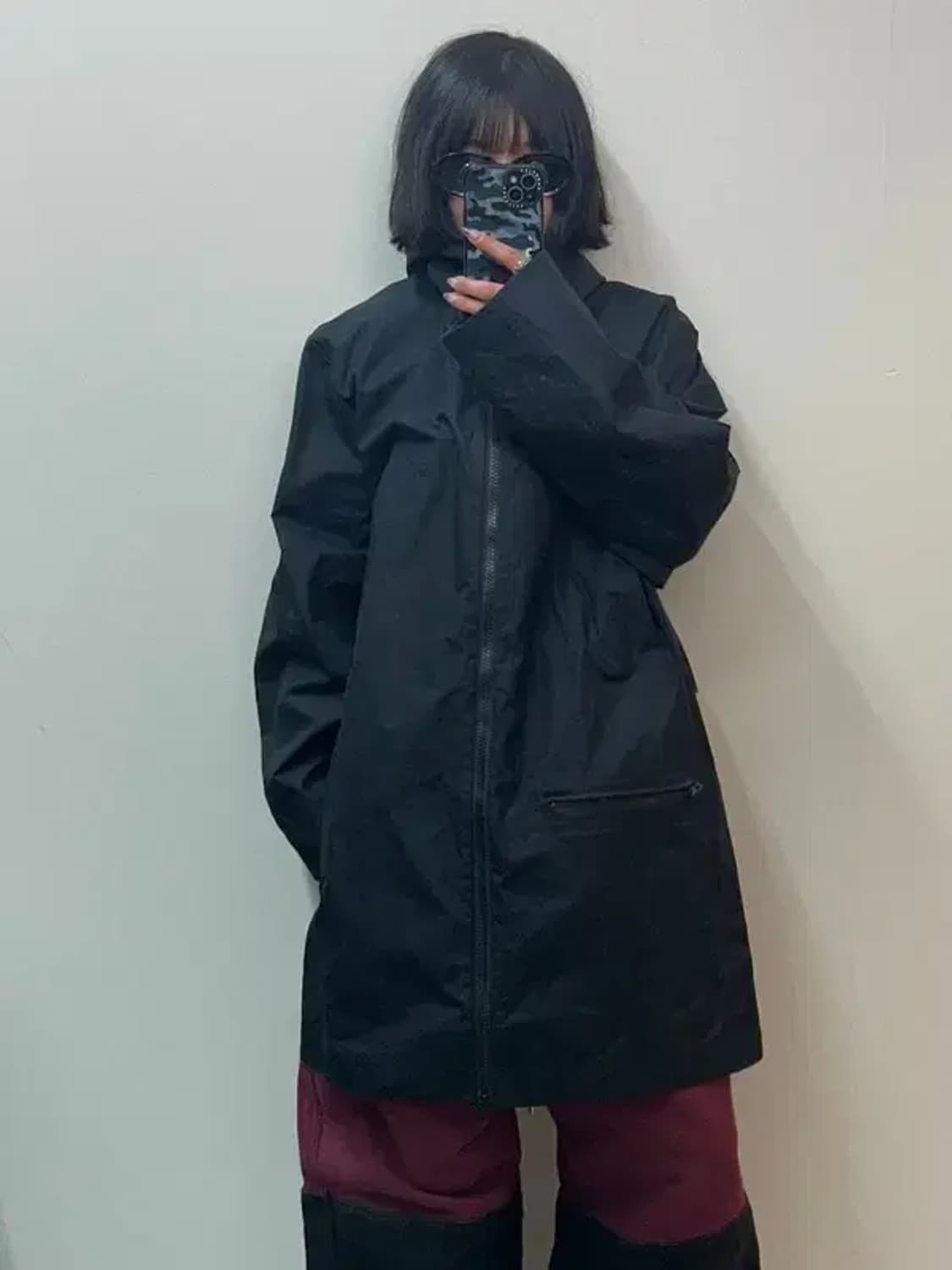 미디움 Y-3 나일론 롱 재킷 블랙 상품이미지1