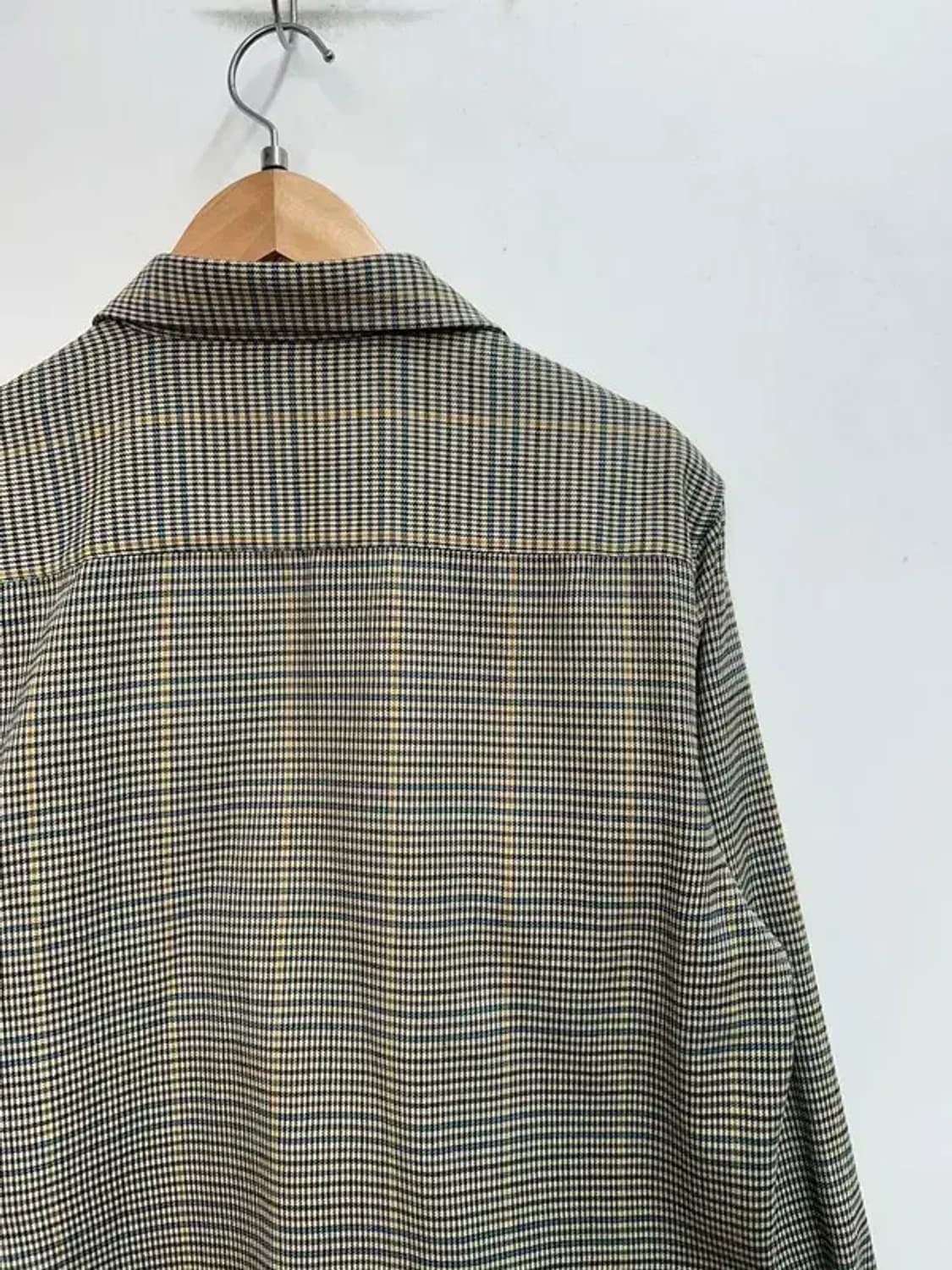 라지 90s 입생로랑 투포켓 오버핏 체크 셔츠 베이지 상품이미지10