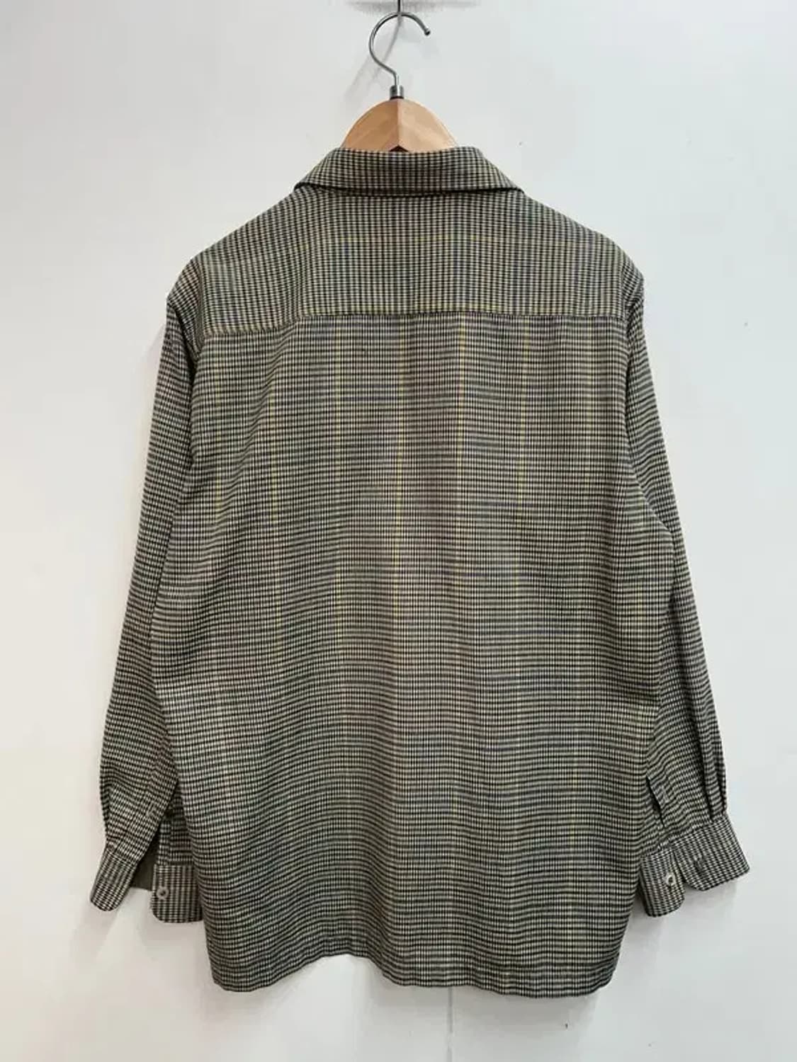 라지 90s 입생로랑 투포켓 오버핏 체크 셔츠 베이지 상품이미지8