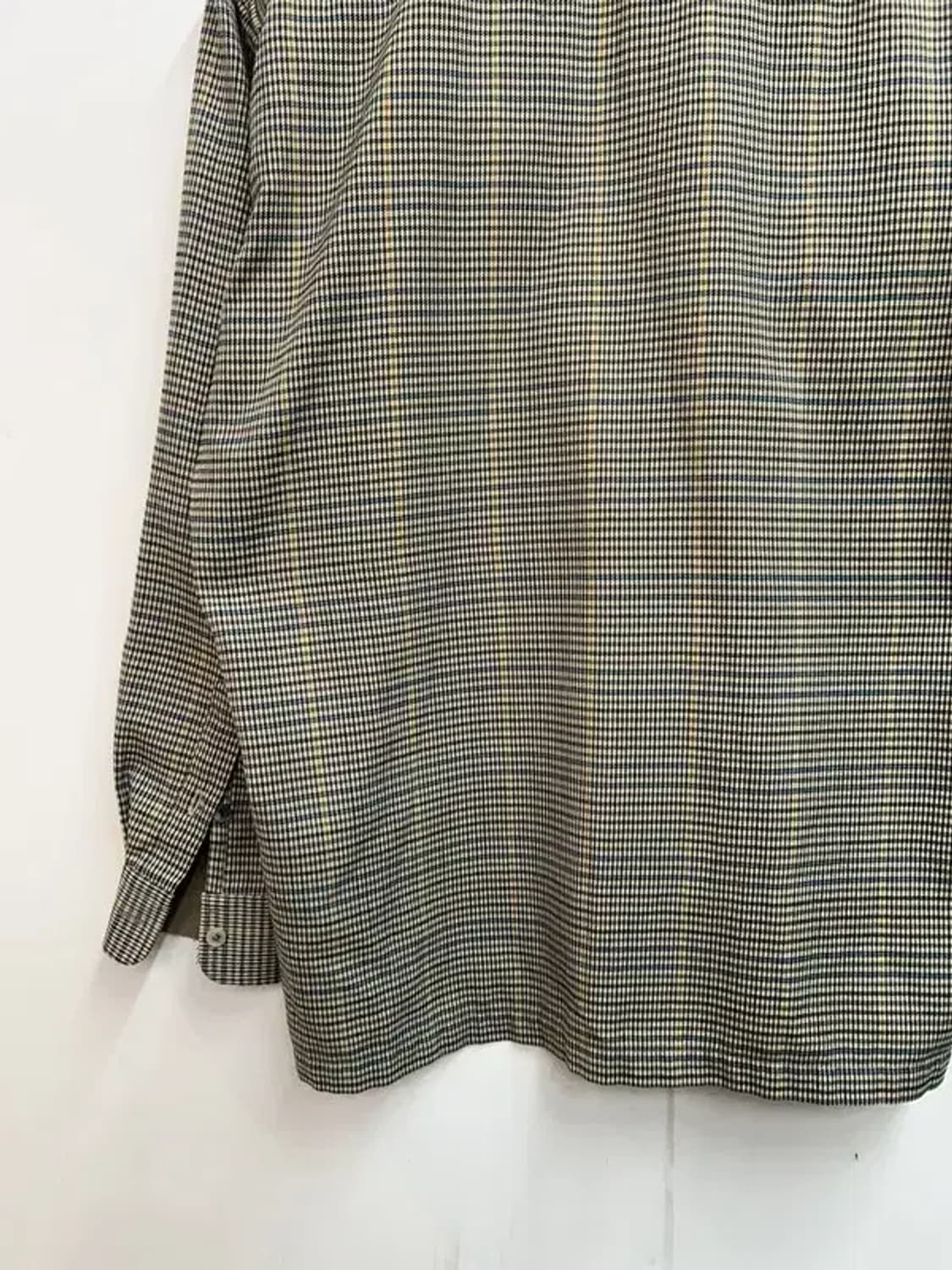 라지 90s 입생로랑 투포켓 오버핏 체크 셔츠 베이지 상품이미지9