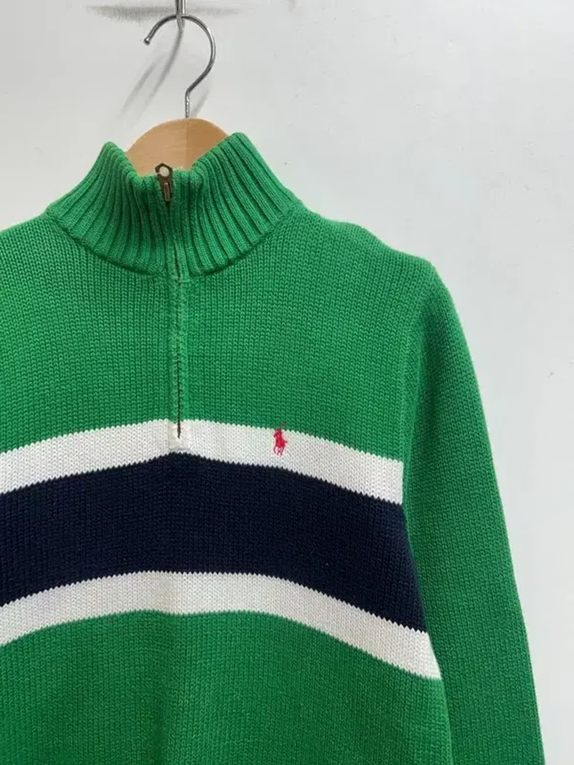 XL 폴로 랄프 로렌 반집업 아노락 니트 그린 상품이미지4