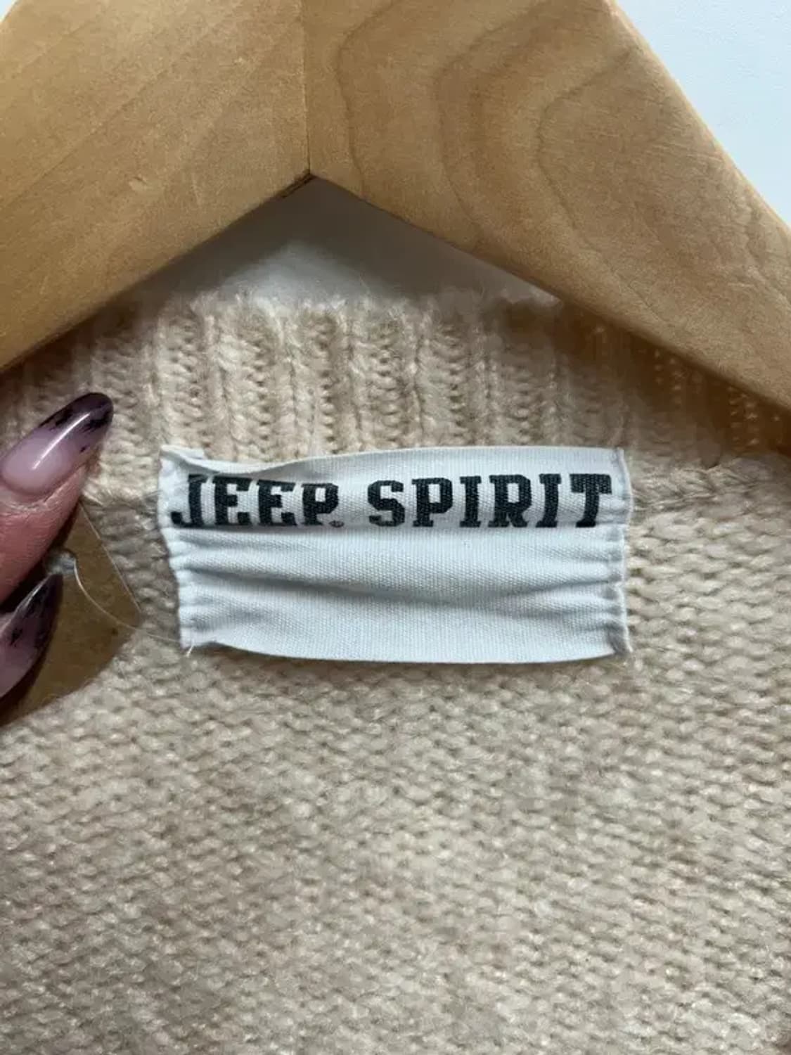 프리 지프 오버핏 스피릿 아이보리 패치 니트 가디건 상품이미지5