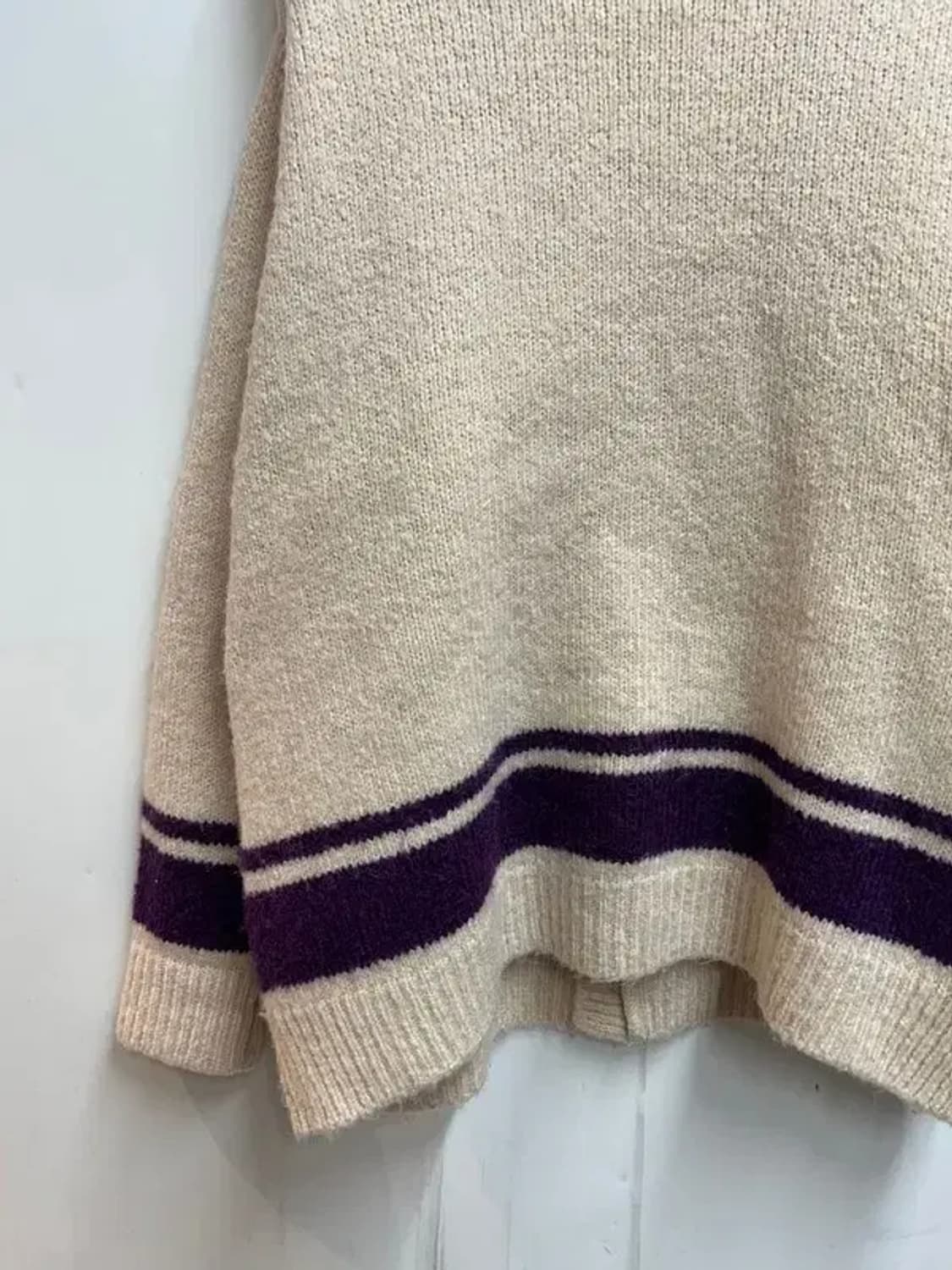 프리 지프 오버핏 스피릿 아이보리 패치 니트 가디건 상품이미지9